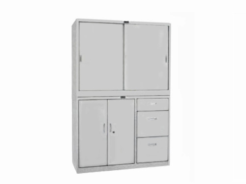 KL98-03寬噴塑亞光三斗開門柜